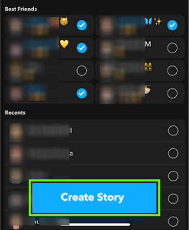 Tap on Create Story