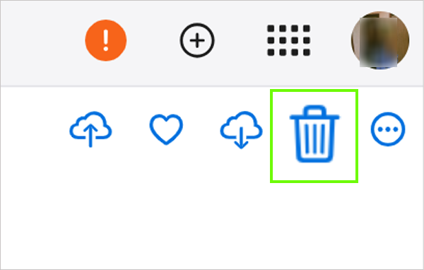 Click on the Trash or Bin icon