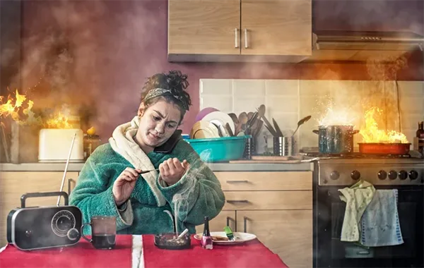 How to handle Kitchen fire emergency?