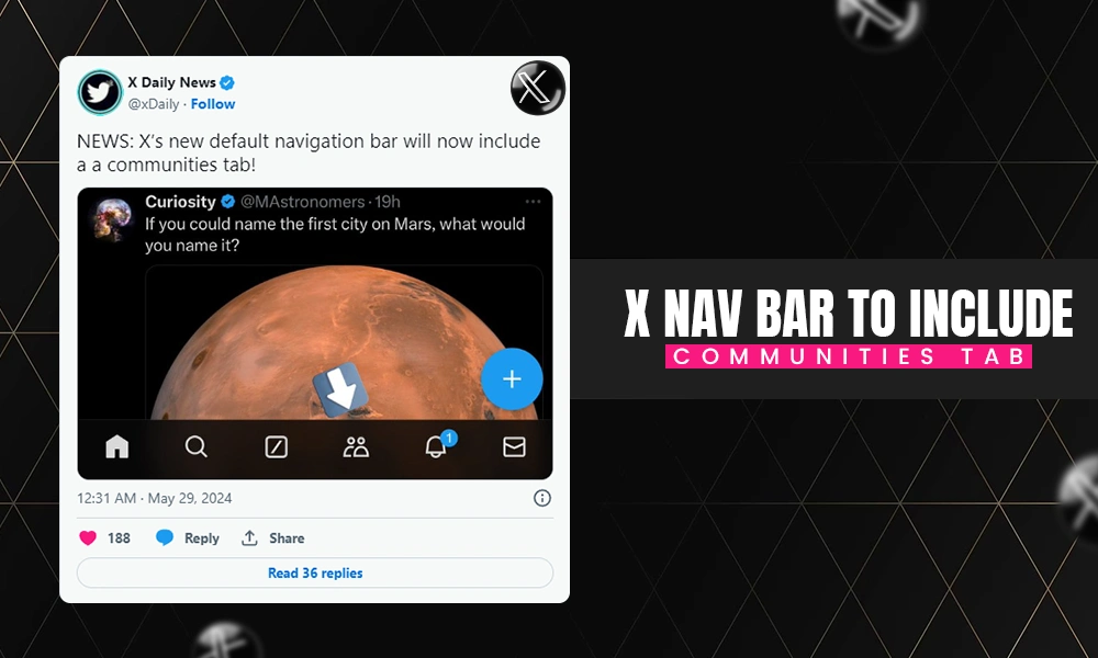 x nav bar to include communities tab