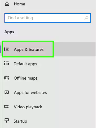 Select apps and features