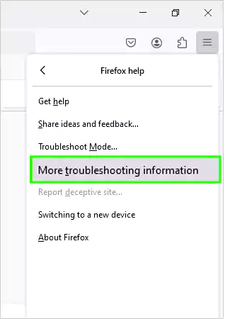 Select more troubleshooting information