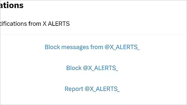 Separate Block Button for DMs in X