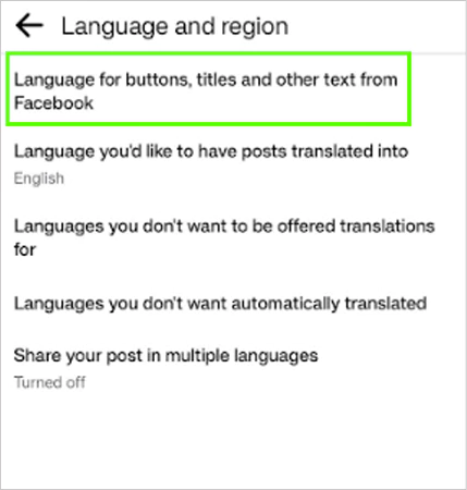 Choose Language for button title and other text from Facebook