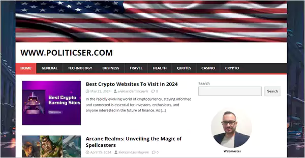 The www politicser com homepage