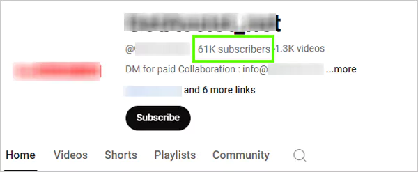 Total number of subscribers