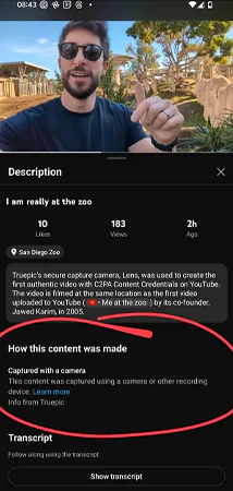 YouTube new capture disclosure