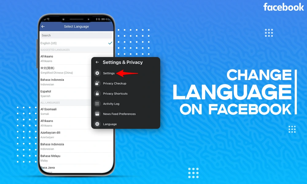 change language on facebook