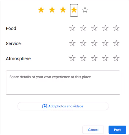 Fill the review form