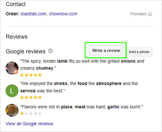 Go to Reviews and click on Write a review