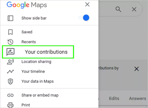 Go to Your contributions