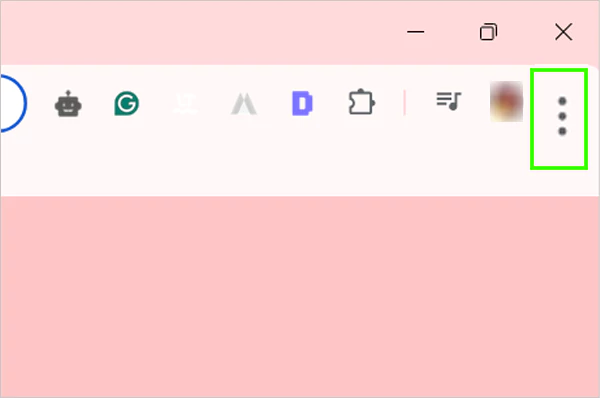 Go to the Chrome web browser and click on Vertical Ellipses in the top right corner