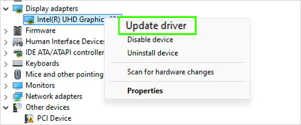 Select Update driver