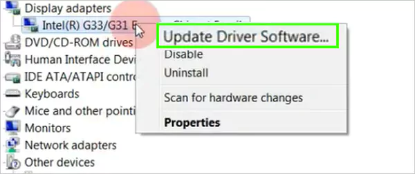 Tap on Update Driver Software