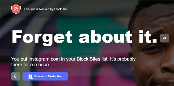 Block site interface