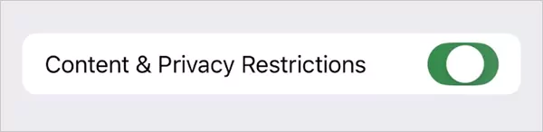 Content and privacy restrictions toggle