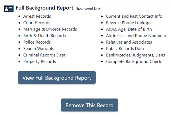 Click on Remove My Records