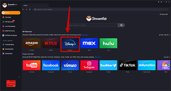 Launch StreamFab and Select Disney+