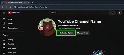 Navigate to customize channel