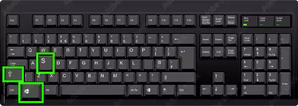 Press Windows plus Shift plus S