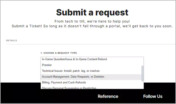 SUBMIT THE REQUEST