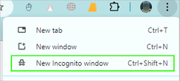 Select New Incognito windows