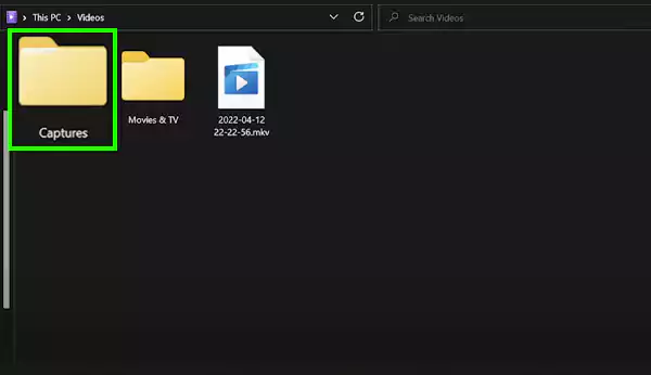 This PC then Videos then Captures