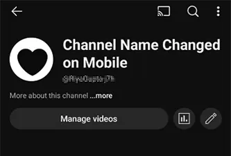 YouTube channel name has been changed