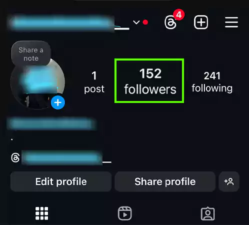 Click to Followers after going over to your Profile