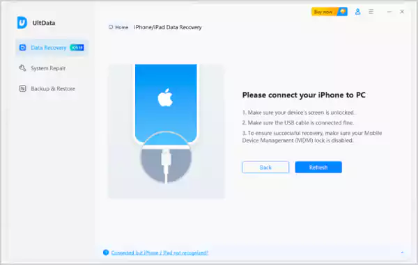 Connect your iPhone to the computer