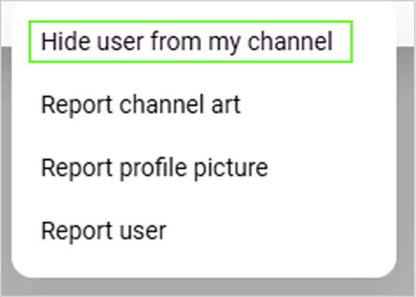 Hide user from my channel