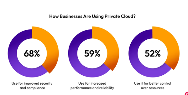 How businesses are using private cloud.