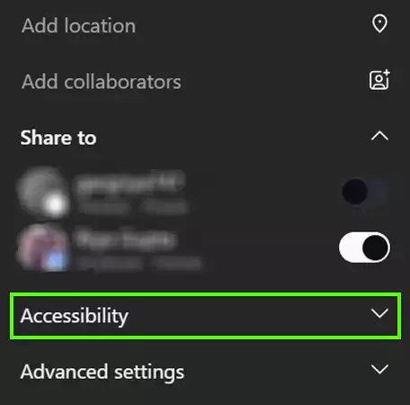 Click on the Accessibility