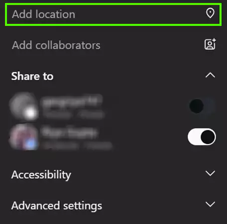 Click the Add location option