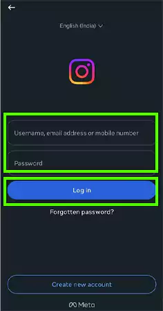 Enter your login credentials and tap on Log in