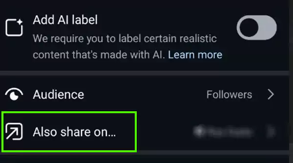 Go for the Also share on option