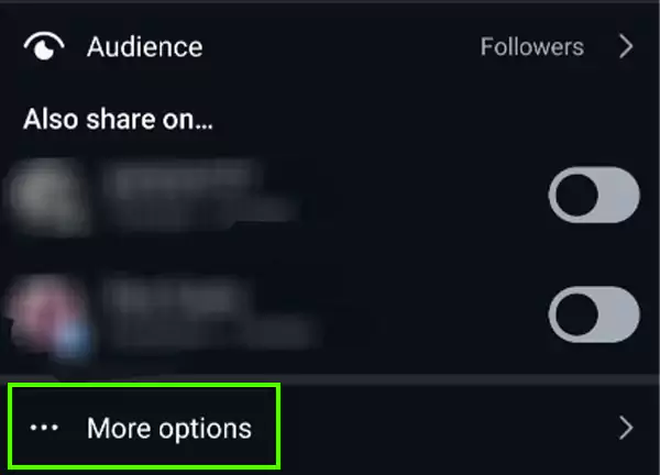 Go for the More options