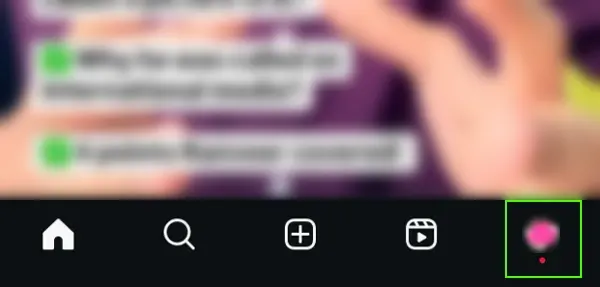 Tap on the Profile Menu