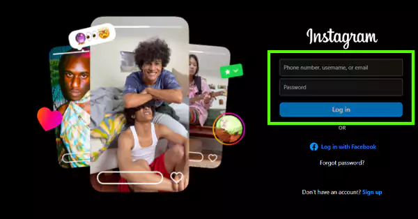 Instagram Login Page Image