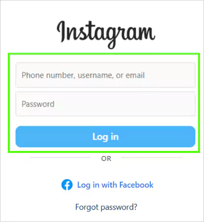 Log in to your IG account