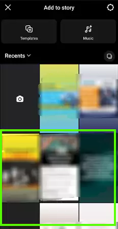 Scroll down to locate the image or video within the app