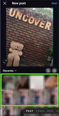 Select an image or a video from the grid