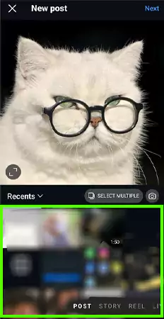 Select the image or video you wish to post