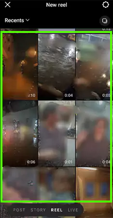 Select the video you wish to post as a reel