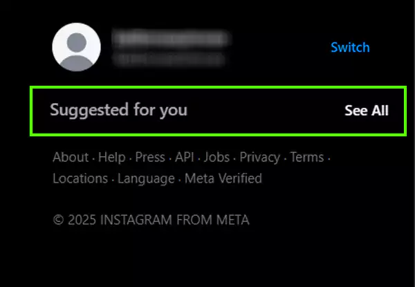 Suggested for you option