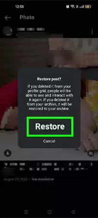 Tap Restore
