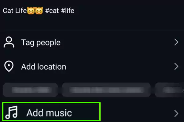 Tap on Add music