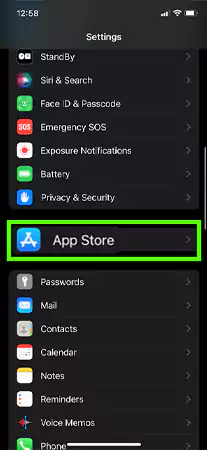 Tap on App Store