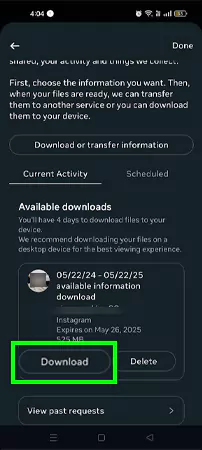 Tap on Download