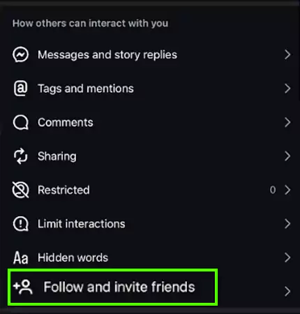 Tap on Follow and invite friends